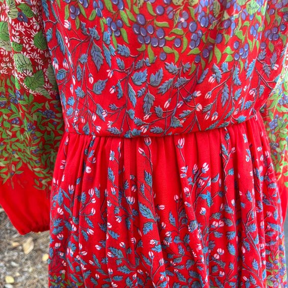 Vintage Lord & Taylor Floral Long Sleeve Maxi Dress - Picture 6 of 11